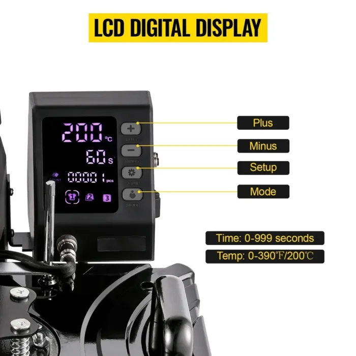 Panneau de contrôle numérique à écran tactile pour réglage précis de température sur presse P8100