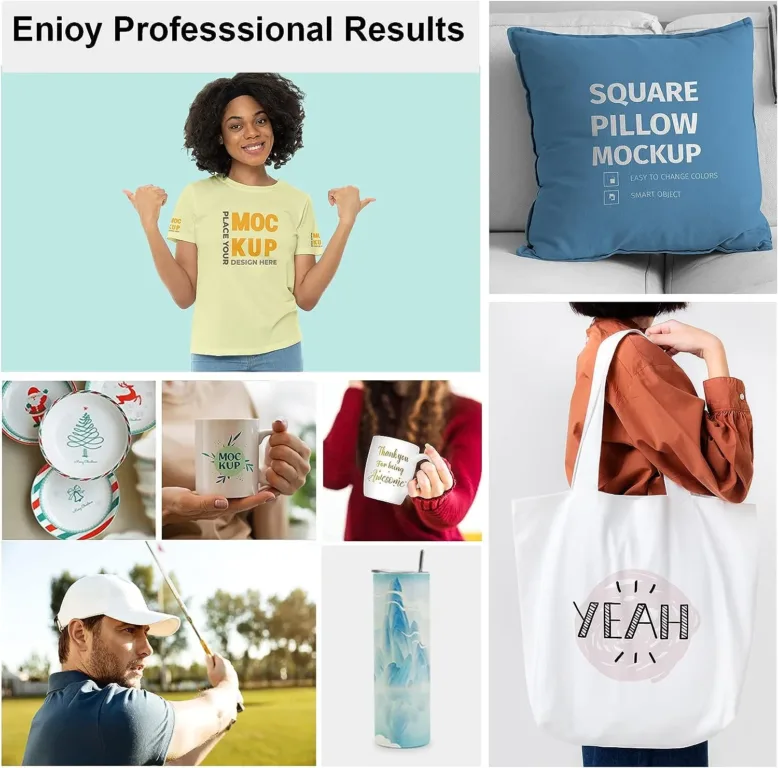 T-shirt, mug et casquette personnalisés avec presse 5 en 1