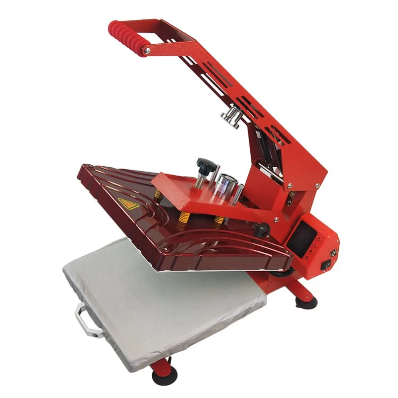 Presse à chaud multifonction rouge et noir avec écran digital pour sublimation