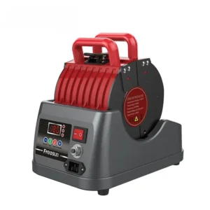 Presse à mug double station P6100 rouge permettant l'impression de 2 tasses simultanément