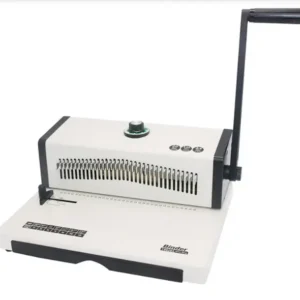 Vue d'ensemble de la relieuse à fil métallique T9029A avec levier ergonomique et structure robuste