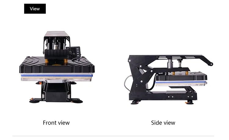 Vue de profil de la presse P8200 montrant la structure robuste et les ports de connexion des accessoires