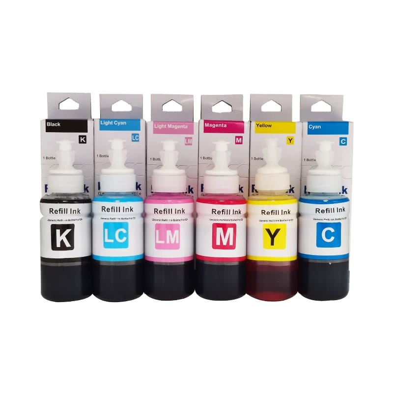 Bouteille d'encre compatible Epson série 664 (T664) de 70ml pour imprimantes EcoTank L120 et L382.