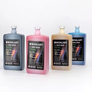 Bouteille d'encre Galaxy DX5 Eco-Solvant originale de 1 litre pour traceurs équipés de têtes i3200 et XP600.