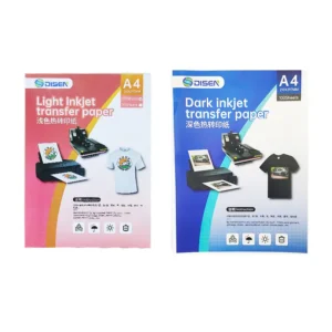 Paquet de 100 feuilles papier sublimation A4 pour impression transfert.