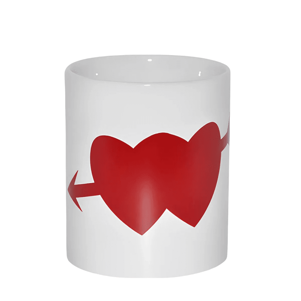 Zoom sur le patch blanc du mug M19 pour impression thermique.