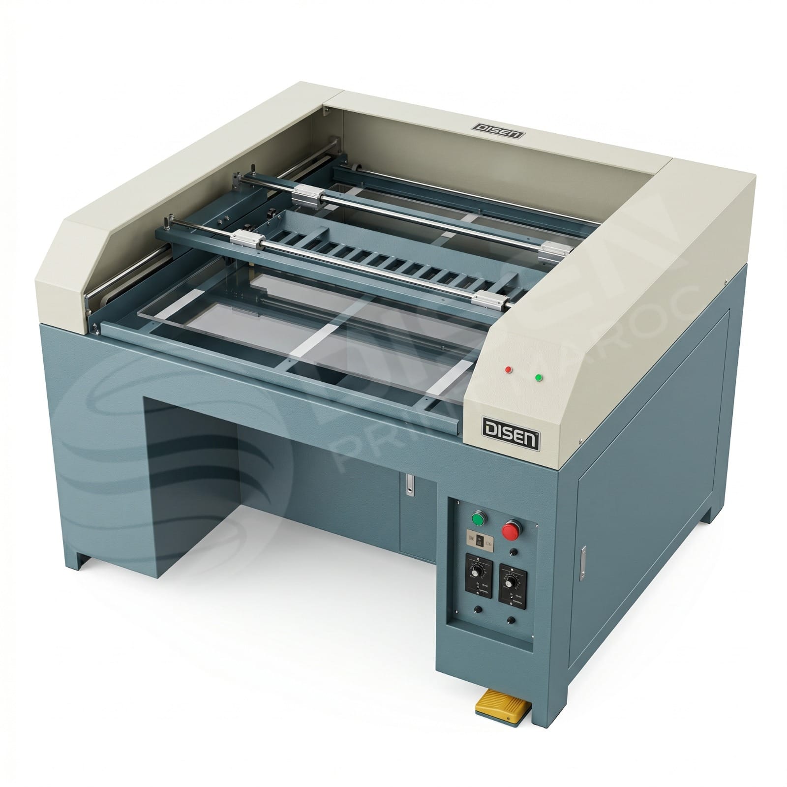 Vue d'ensemble sur fond blanc de la machine de pose de strass automatique professionnelle DISEN
