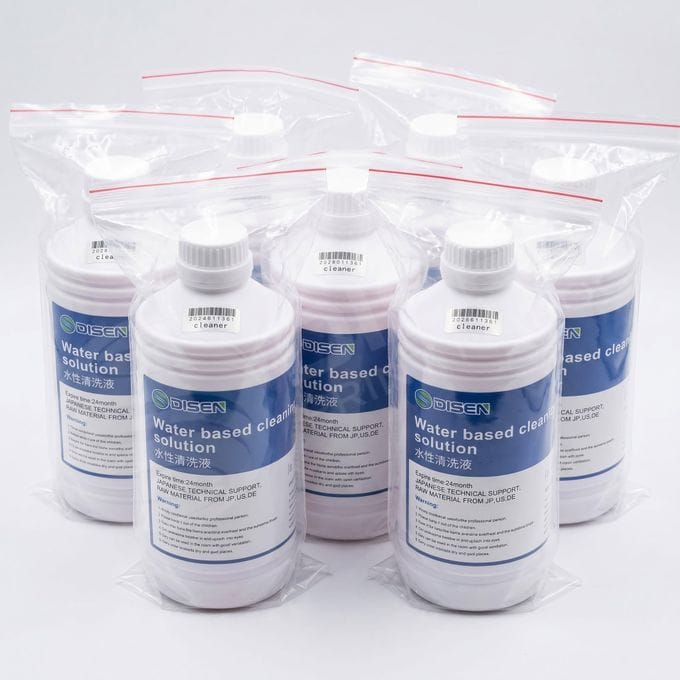 Bouteille de 1000ml de solution de flushing et nettoyage d'encre textile industrielle