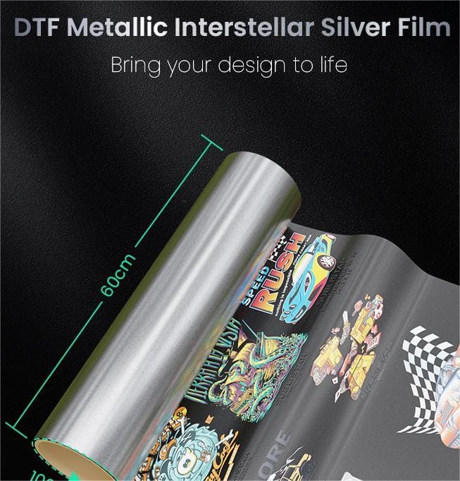 Aperçu du rouleau de film DTF Metallic Interstellar Silver SUBLISTAR 60cm imprimé