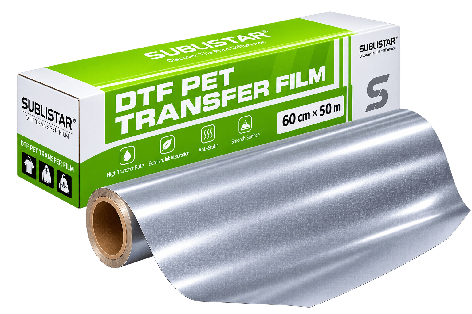 Film DTF Argent Interstellaire Métallisé SUBLISTAR 60CM × 50M